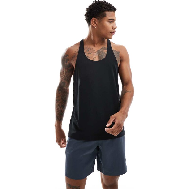 4505 Icon performance jersey quick dry stringer vest in black