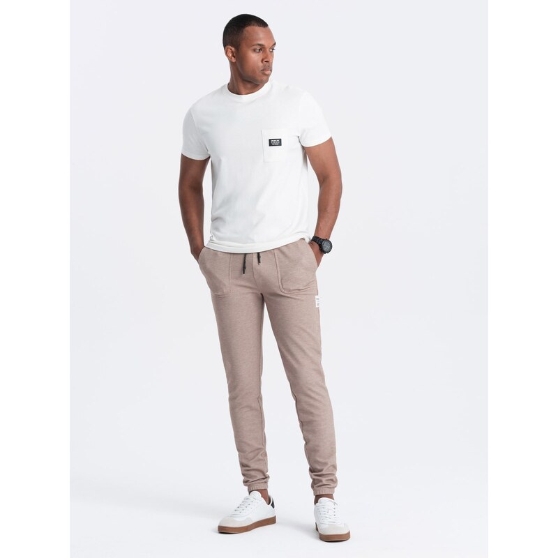 Ombre Mens structured knit sweatpants - coffee