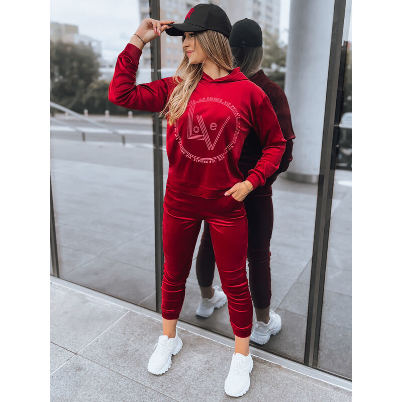 Dámský vélurový set VIP PRIVATE Barva bordová DSTREET