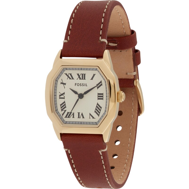 FOSSIL Analogové hodinky HARLOW hnědá / zlatá