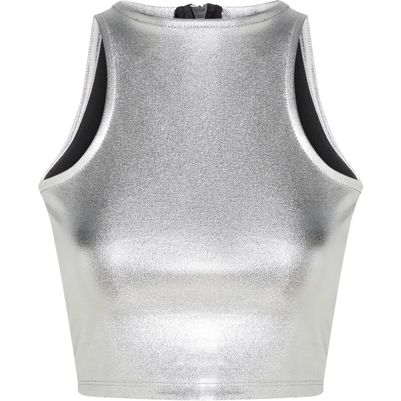 KARL LAGERFELD JEANS Top černá / stříbrná