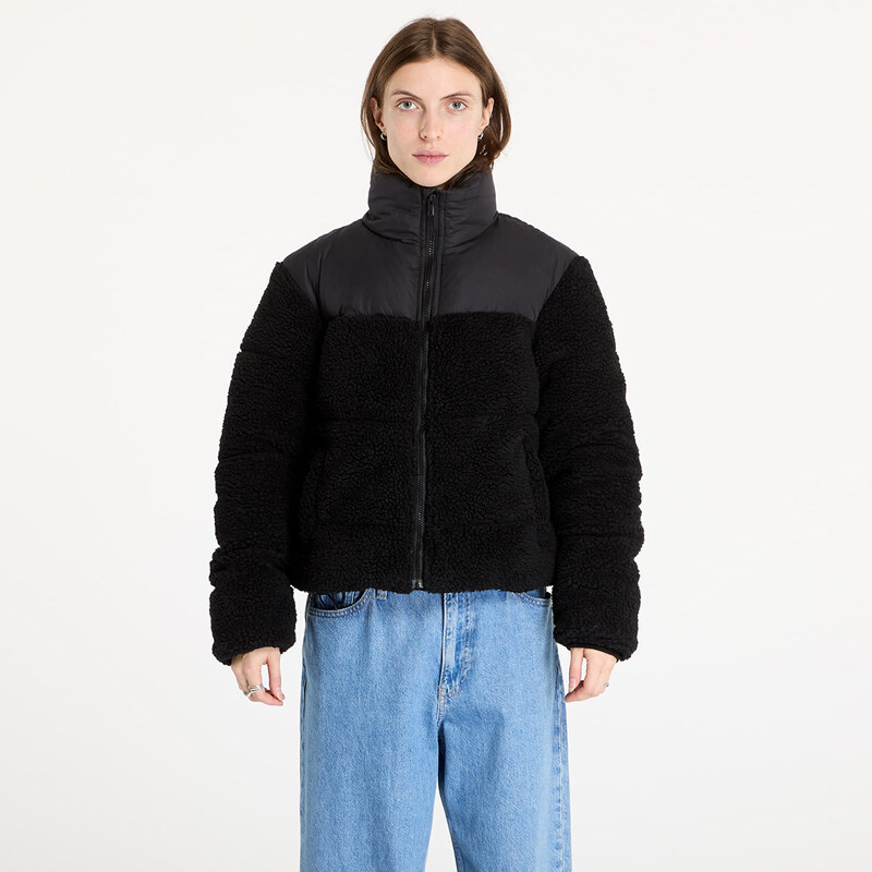Bunda Urban Classics Ladies Short Sherpa Mix Puffer Jacket Black