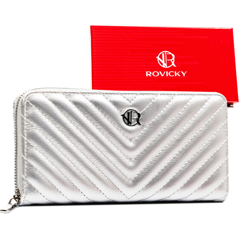 Rovicky stříbrná elegantní peněženka se zapínáním na zip V403 99210586