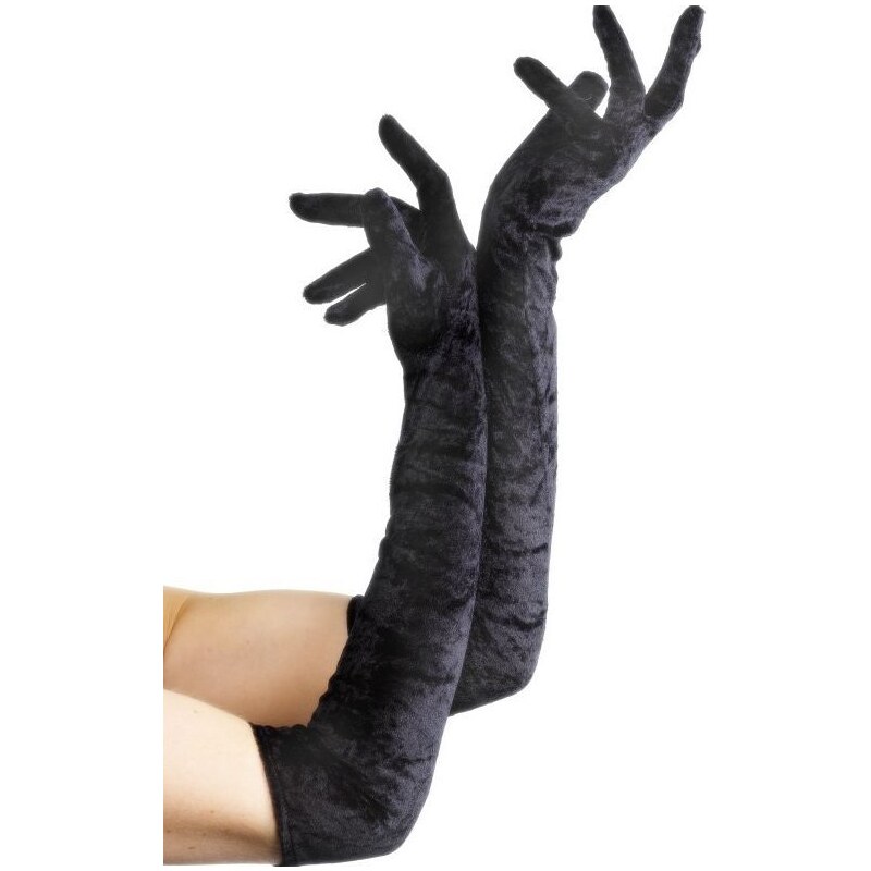 Sametové rukavice černé 53 cm