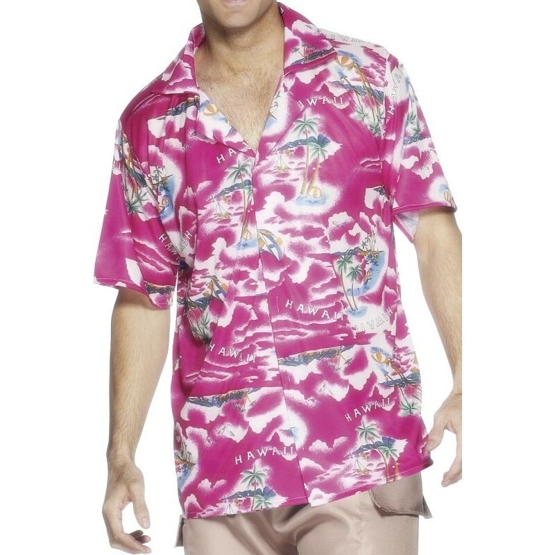 Havajská košile růžová Velikost M 48-50