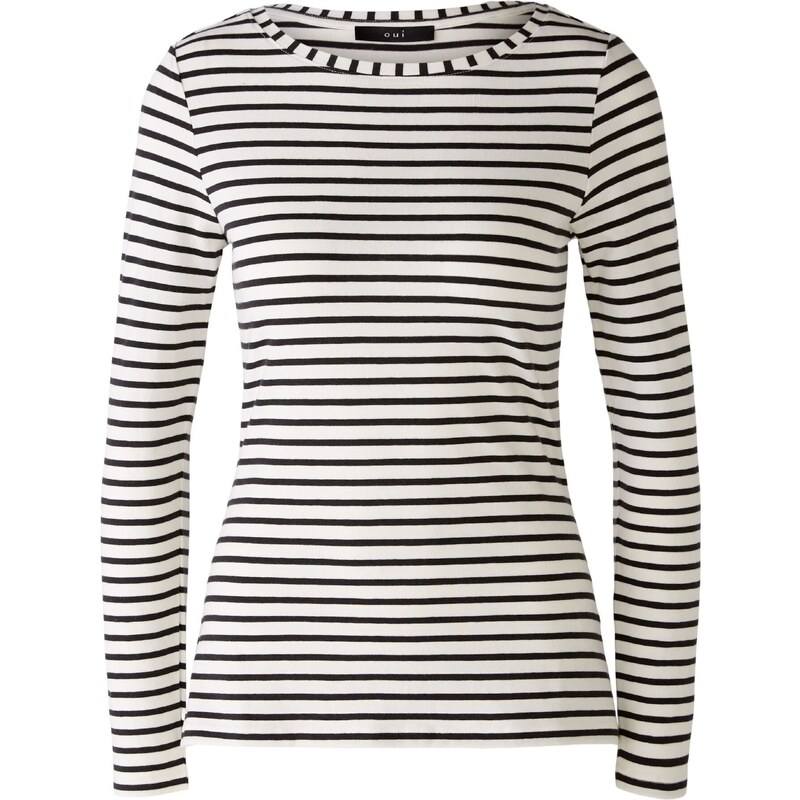 OUI Tričko SUMIKO černá / offwhite