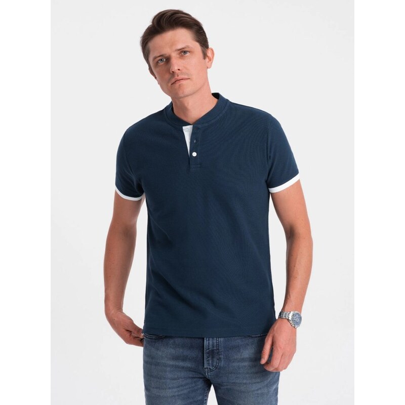 Ombre Clothing Pohodlná trendy granátová polokošile V4 TSCT-0156