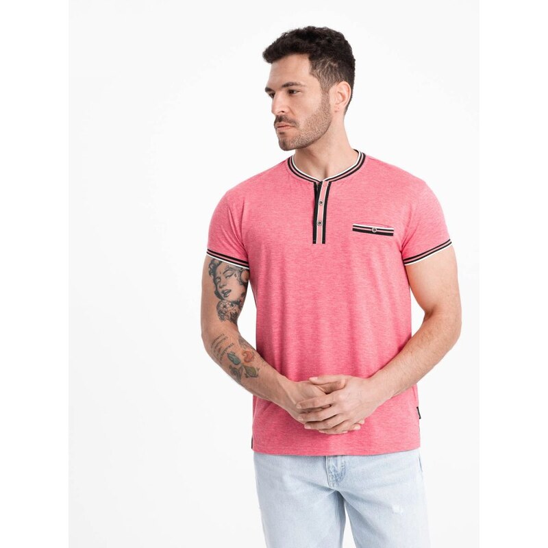 Ombre Clothing Zajímavé červené tričko V1 TSCT-0175