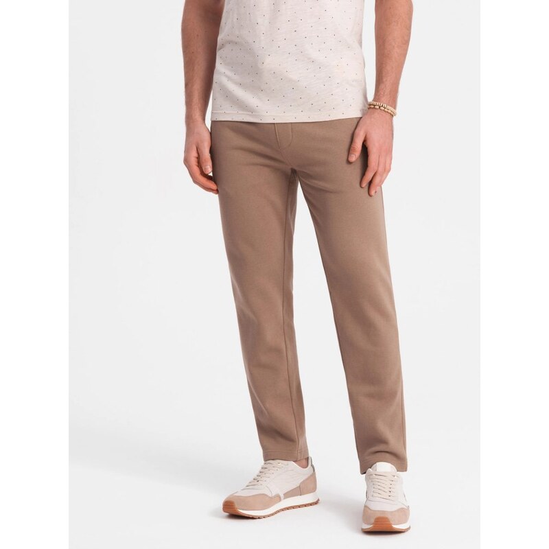 Ombre Clothing Zajímavé hnědé tepláky V2 PABS-0206