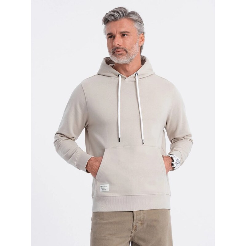 Ombre Clothing Nadčasová béžová mikina V1 SSBN-0177