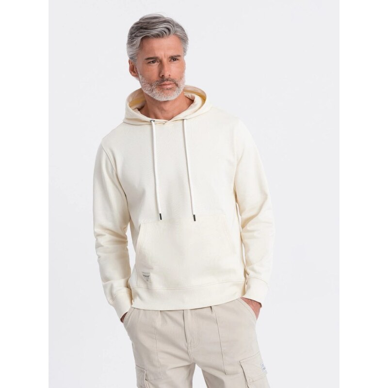 Ombre Clothing Nadčasová krémová mikina V11 SSBN-0177