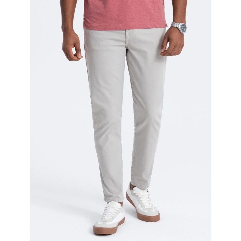 Ombre Clothing Jedinečné šedé pánské kalhoty V2 PACP-0151