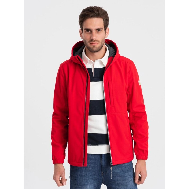 Ombre Clothing Poutavá červená sportovní bunda V6 JANP-0137