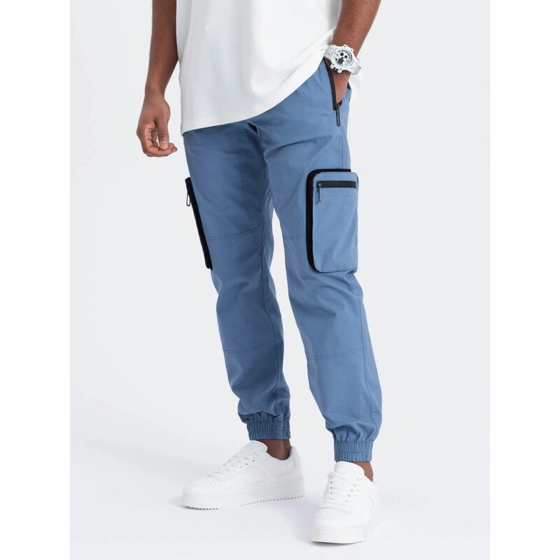 Ombre Clothing Nadčasové modré joggery V7 PAJO-0135