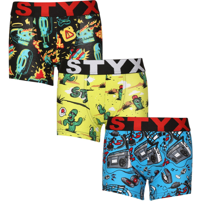 3PACK dětské boxerky Styx art sportovní guma vícebarevné (3GJ13188) 6 101222388