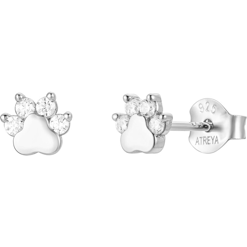 Atreya Stříbrná puzetová náušnice Paw Prints 101225224
