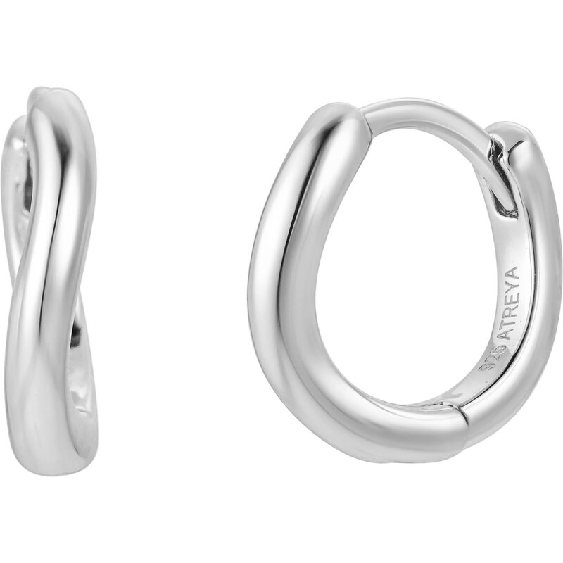 Atreya Stříbrná kruhová náušnice Twisted hoop