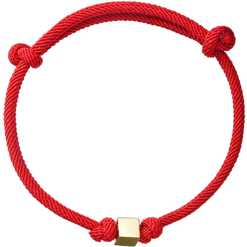 Kabbalah náramek se zlatou kostičkou červený 93T00100 red