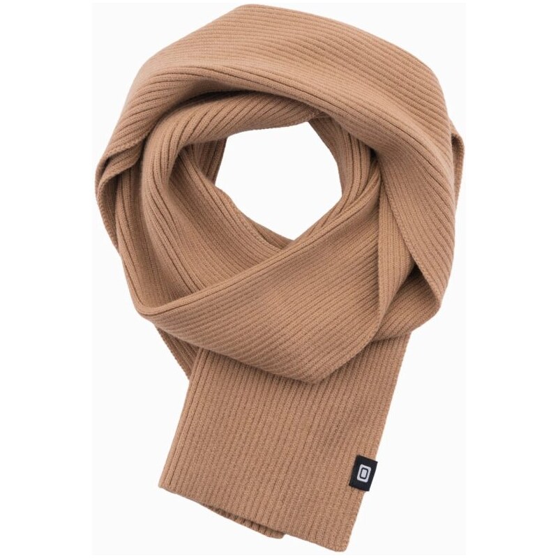 Ombre Clothing Trendy pletená světle hnědá pánská šála V4 ACSF