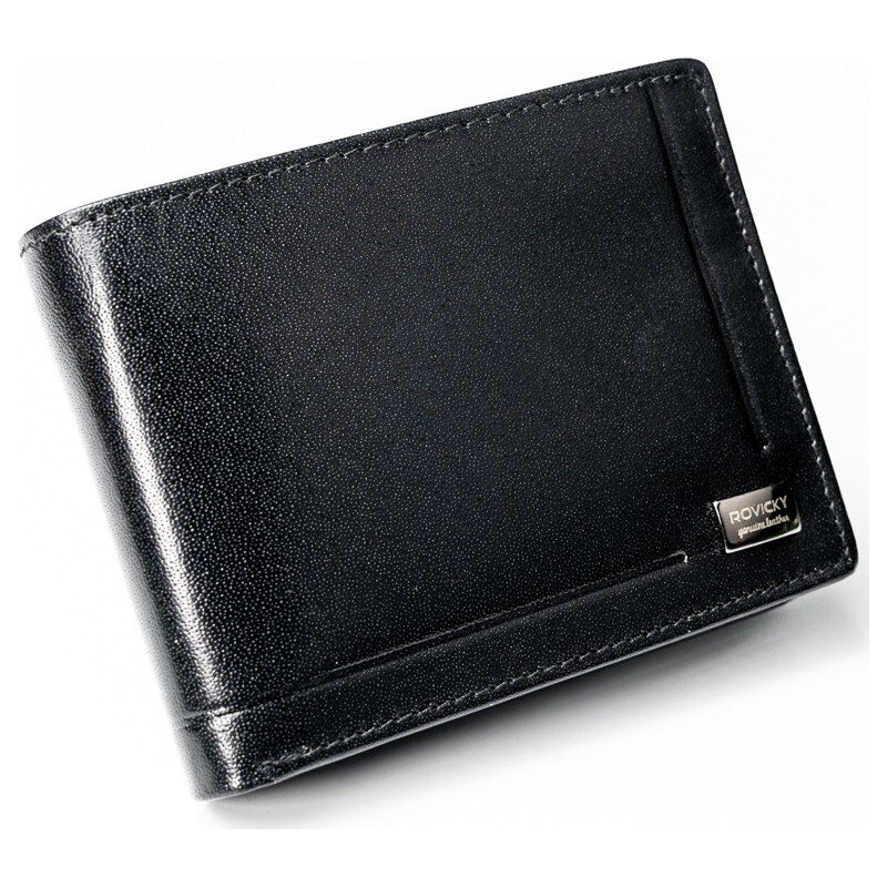 ROVICKY Černá kožená peněženka L074 PC-023-BAR