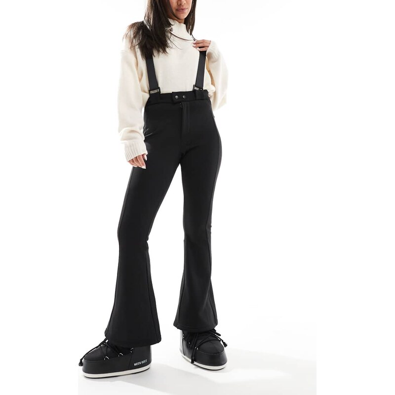 Threadbare Ski wide leg trousers with braces in black 101242111