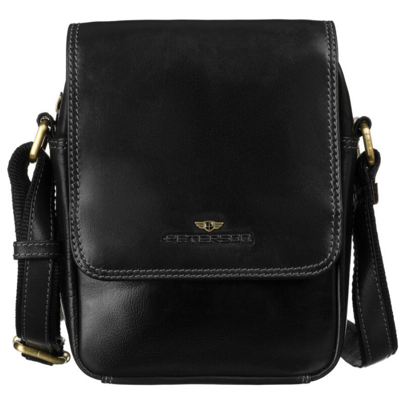 Peterson Pánská kožená crossbody taška černá (KT179)