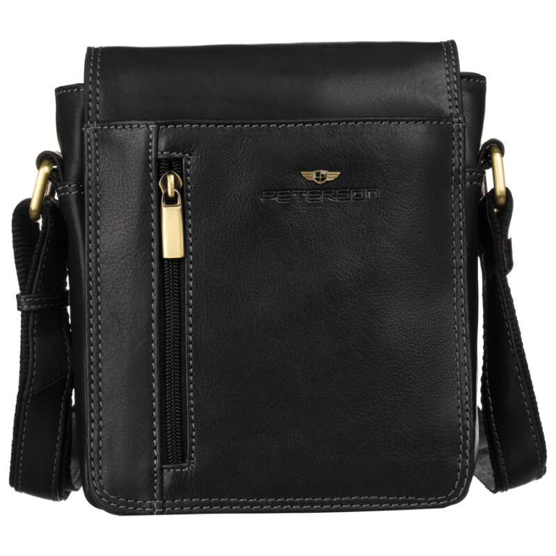 Peterson Pánská kožená crossbody taška černá (KT177)