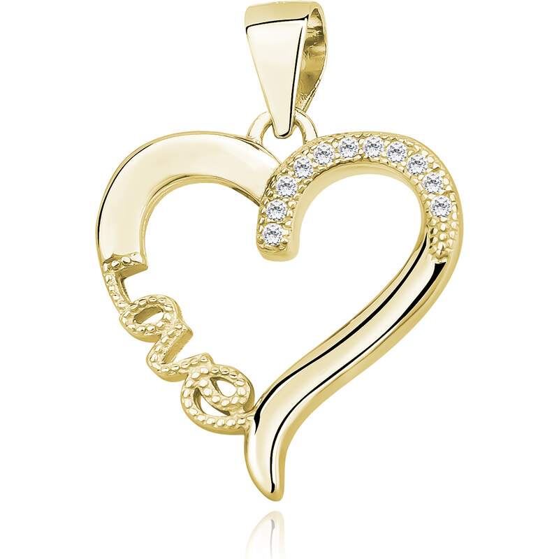 Olivie Stříbrný přívěsek SRDCE LOVE GOLD 9188