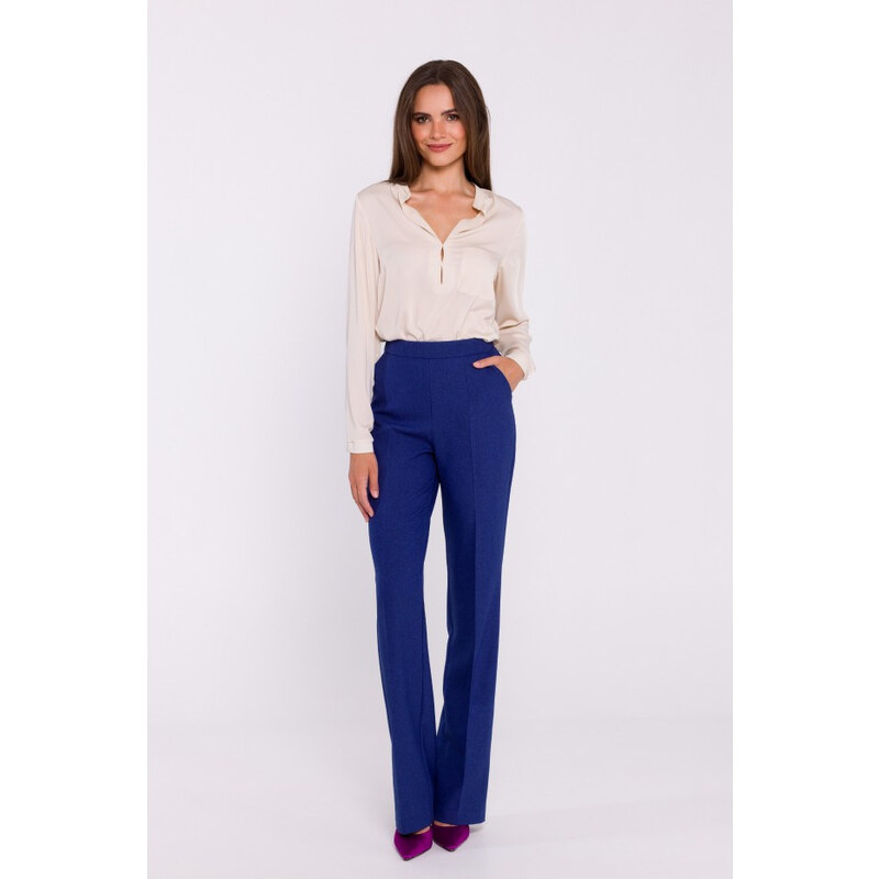 STYLOVE S371 Kalhoty Bootcut - modré