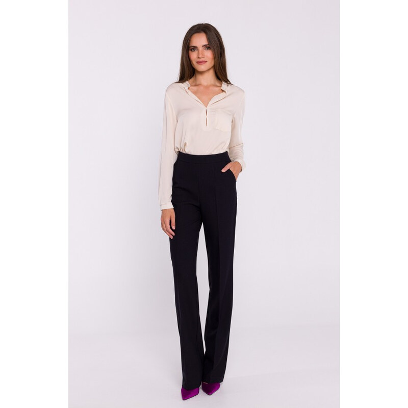 STYLOVE S371 Kalhoty Bootcut - černé 101263572