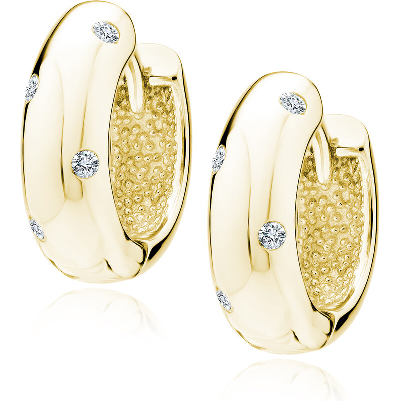 LUNICA Elegantní stříbrné kroužky se zirkony GOLD 102416693