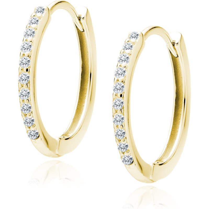 LUNICA Stříbrné náušnice HOOP GOLD 102428060