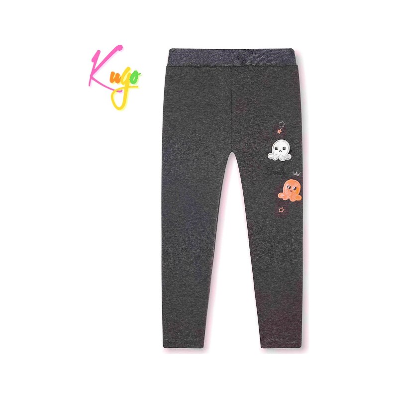 Dívčí teplé legíny KUGO WL0852 šedé lovely