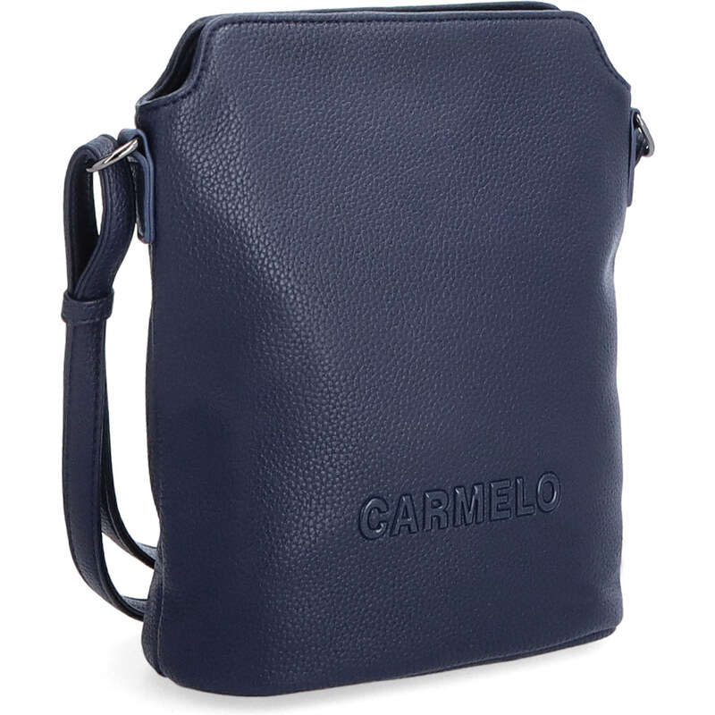 Kabelka ze syntetické kůže crossbody Carmelo modrá 4277 TM