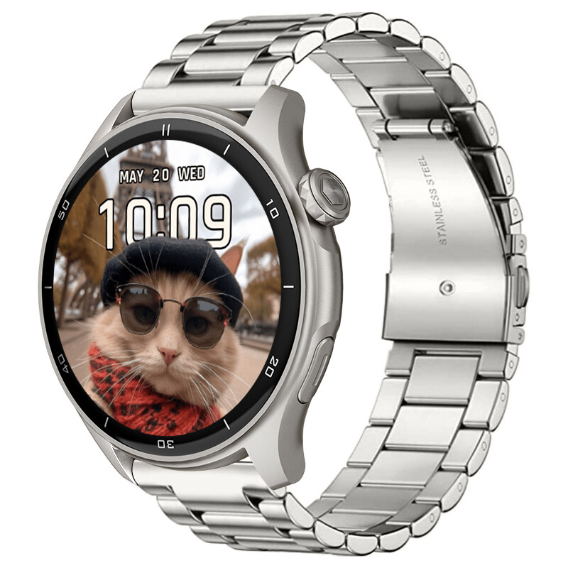 Chytré hodinky Madvell Talon 2 s GPS a bluetooth voláním stříbrné s ocelovým tahem