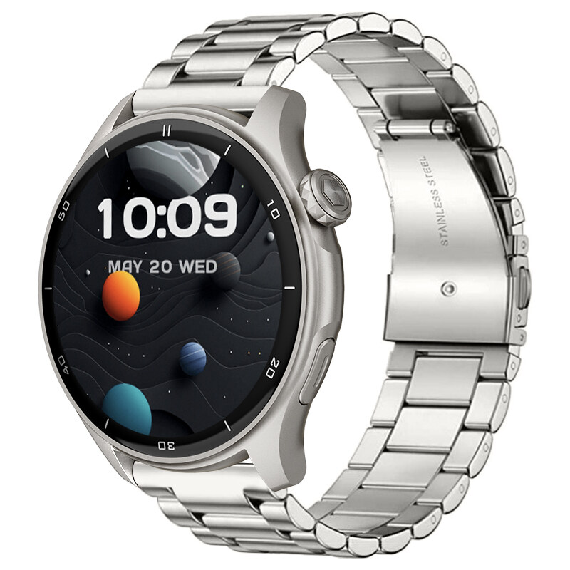 Chytré hodinky Madvell Talon 2 s GPS a bluetooth voláním stříbrné s ocelovým tahem