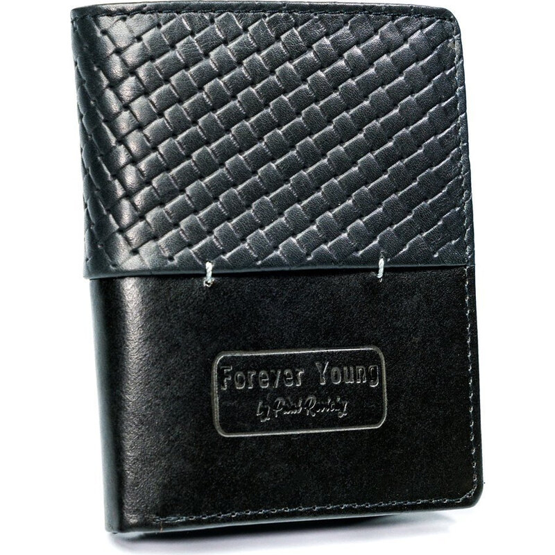 BASIC Pánská černá kožená peněženka Forever Young F002