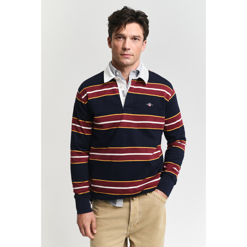 POLOKOŠILE GANT YARN DYED STRIPED HEAVY RUGGER EVENING BLUE