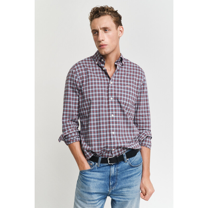 KOŠILE GANT REG CLASSIC POPLIN TARTAN SHIRT WHITE