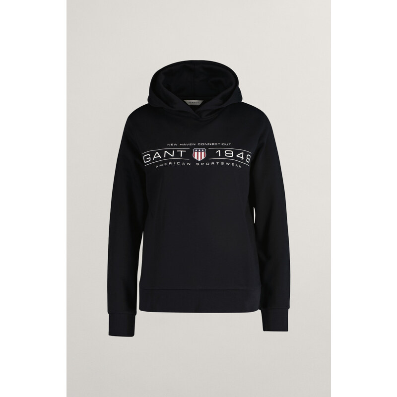 MIKINA GANT REG SHIELD HOODIE BLACK 101311077