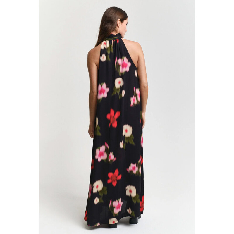 ŠATY GANT FLORAL PRINT HALTERNECK DRESS BLACK