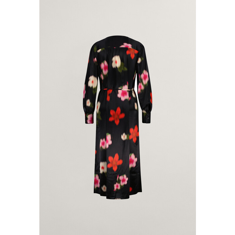 ŠATY GANT RELAXED FLORAL PRINT SHIRT DRESS BLACK