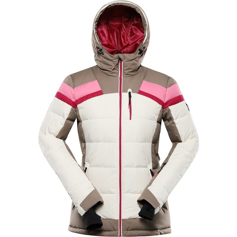 Dámská péřová lyžařská bunda s membránou ptx ALPINE PRO FERERA béžová 101314890