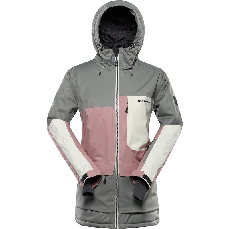 Dámská lyžařská bunda s membránou ptx snow ALPINE PRO GARGA zelenošedá 101316530