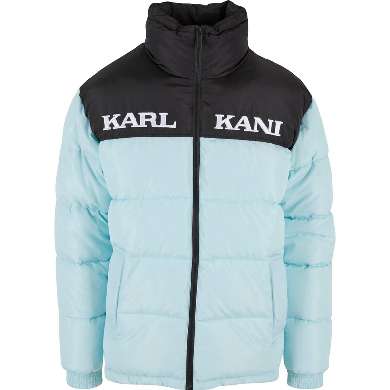 Karl Kani Zimní bunda Retro Essential světlemodrá / černá / bílá