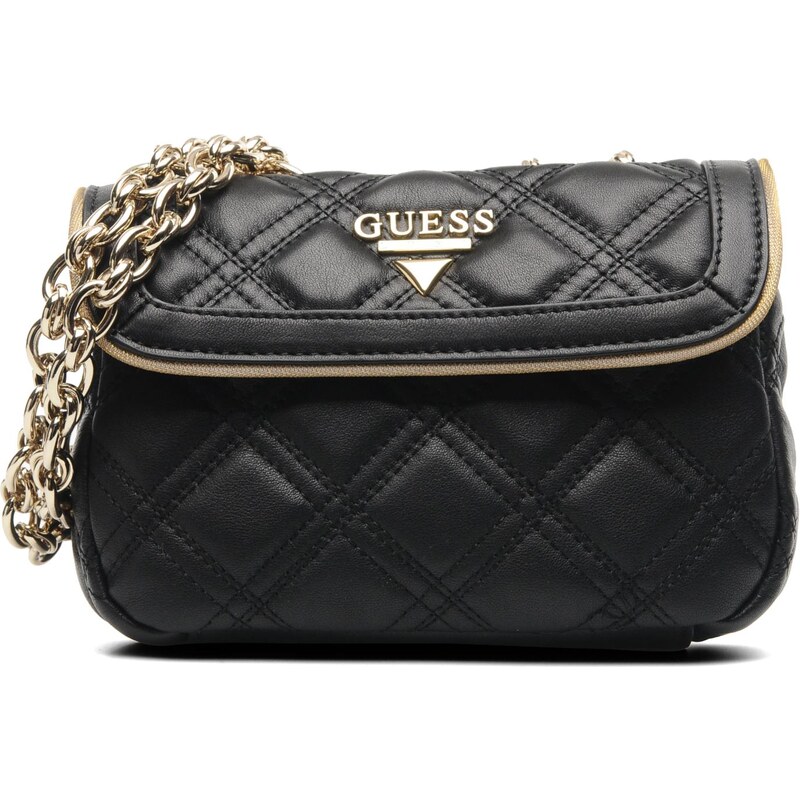 Guess (Bags) - Gold cage Leather S Flap (Black)