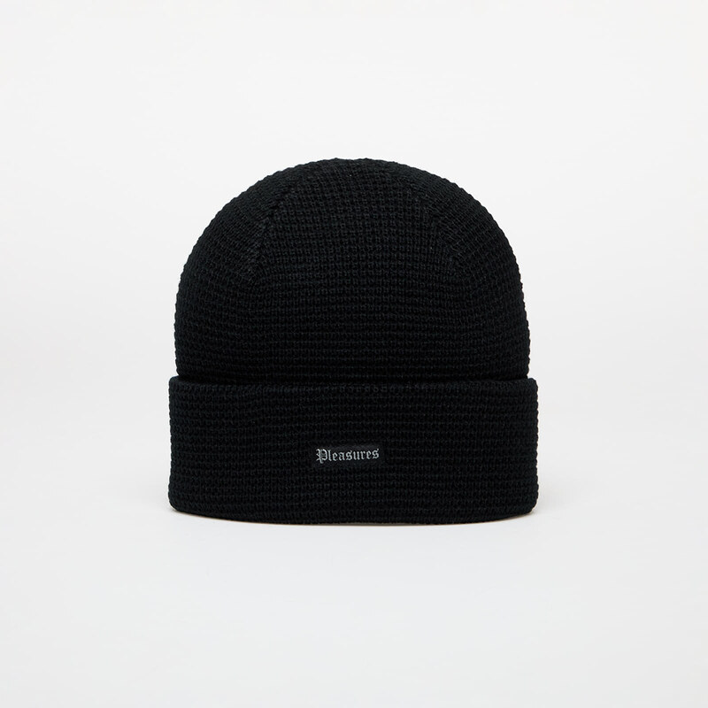 Čepice PLEASURES Old E Waffle Beanie Black Universal