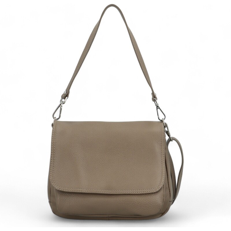 Delami Vera Pelle Dámská kožená crossbody kabelka taupe - Delami
