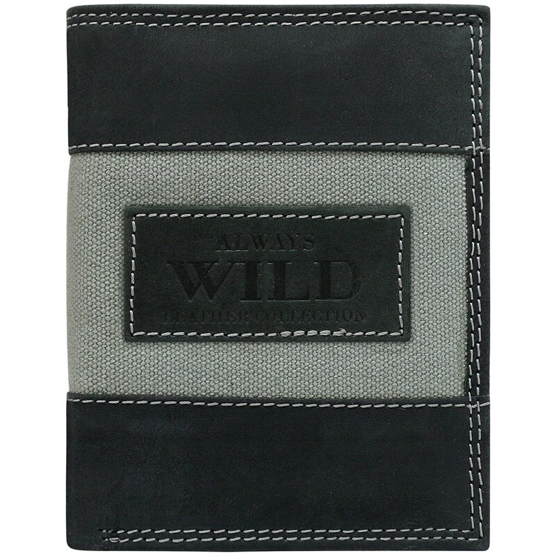 Always Wild Černo-šedá pánská peněženka A052 Černá 85873039