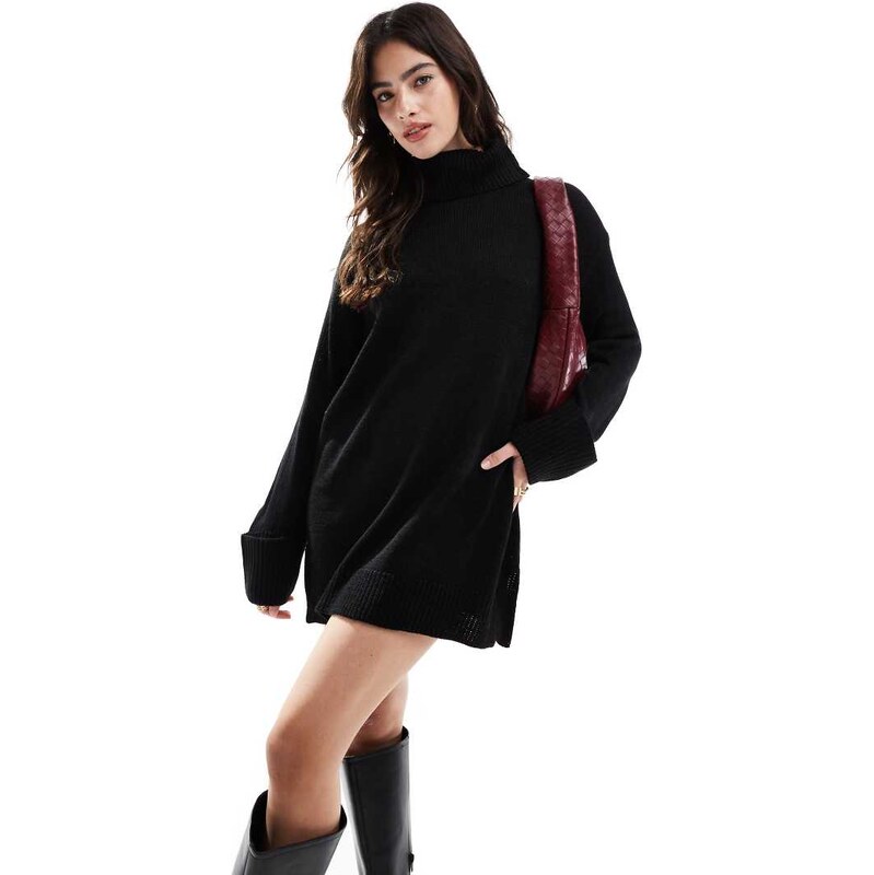 Brave Soul knitted mini jumper dress in black 102083341
